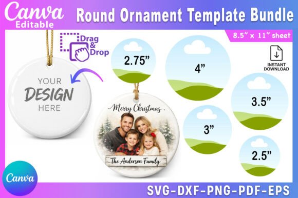 Download Round Ornament Canva Template Bundle - Template bundle Collection