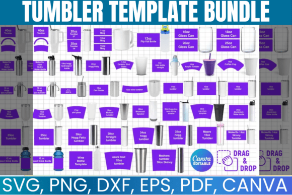 Download Tumbler Canva Editable Template Bundle - Template bundle Collection
