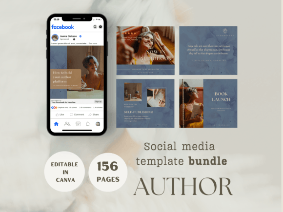 Download Author Social Media Template Bundle - Template bundle Collection