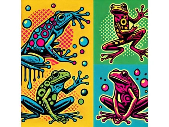 Download Pop Art Frogs in Bold, Vibrant Designs - Vibrant designs Collection