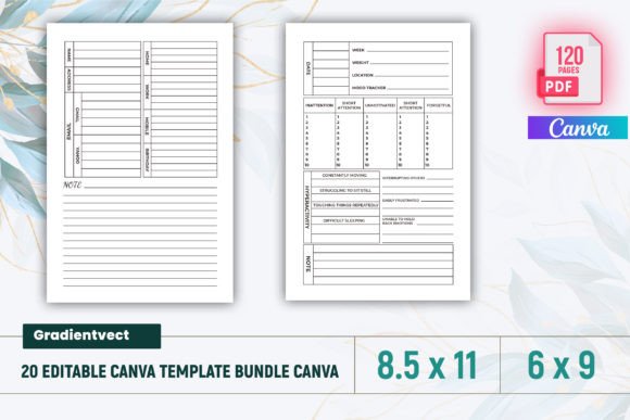 Download (KDP) 20 Editable Canva Template Bundle - Template bundle Collection