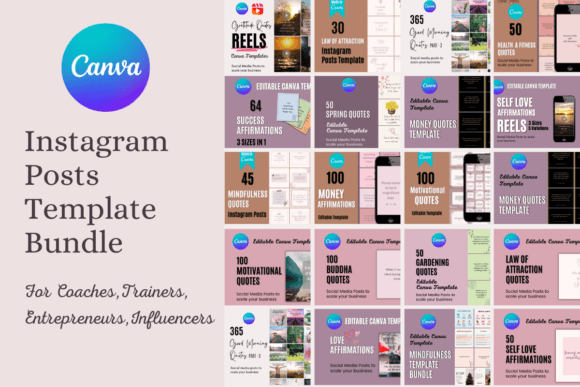 Download Instagram Post Canva Template Bundle - Template bundle Collection