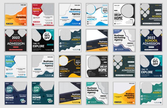 Download Social Media Post Design Template Bundle - Template bundle Collection