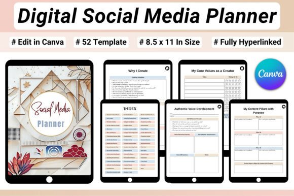 Download 📱 Digital Social Media Planner - Premium Resources