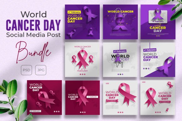 Download World Cancer Day Social Media Bundle - Social media bundle Collection