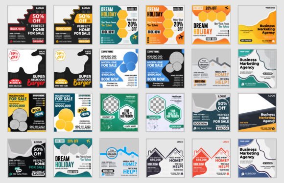 Download Social Media Post Design Template Bundle - Template bundle Collection