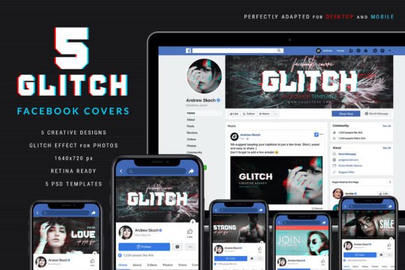 Download Glitch Facebook Covers - Facebook Collection
