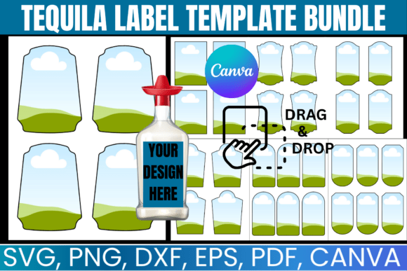 Download Tequila Label Canva Template Bundle - Template bundle Collection